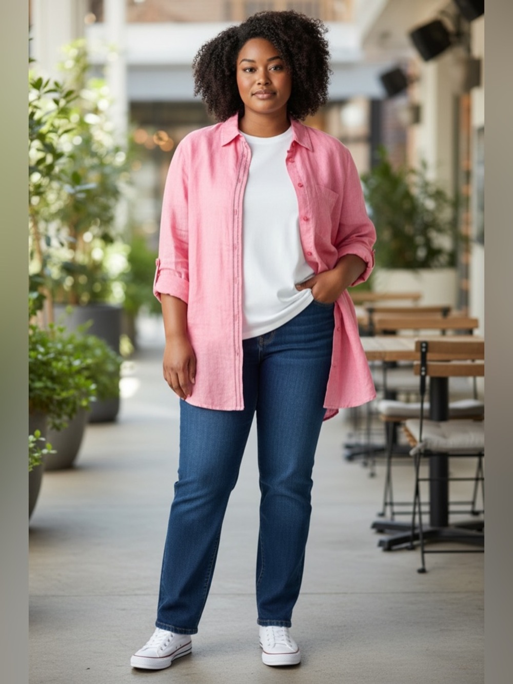 SOFT SURROUNDINGS button down linen shirt